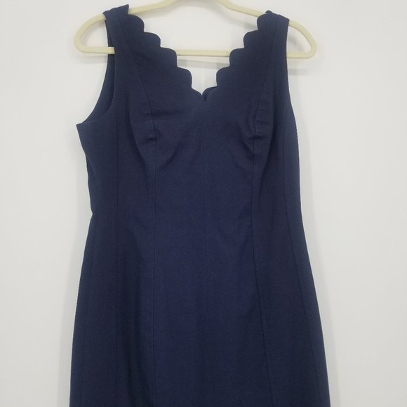 Banana Republic Scalloped Bi-Stretch Sheath Dress 8P - Picture 6 of 11